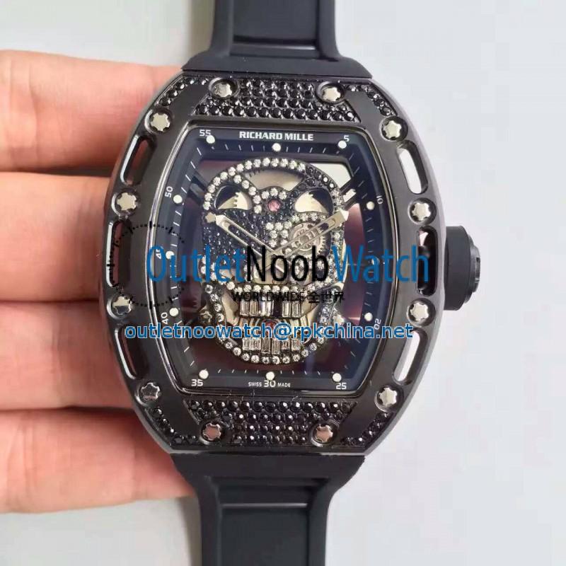 Replica Richard Mille RM052 SF PVD & Black Diamond Diamond Skull Dial M6T51