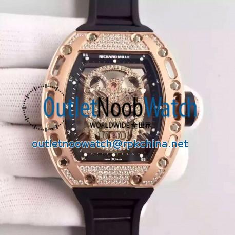 Replica Richard Mille RM052 SF Rose Gold & Diamond Diamond Skull Dial Swiss M6T51