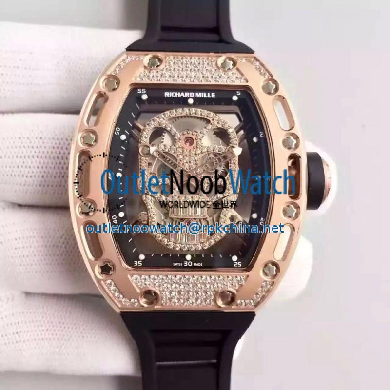 Replica Richard Mille RM052 SF Rose Gold & Diamond Diamond Skull Dial Swiss M6T51