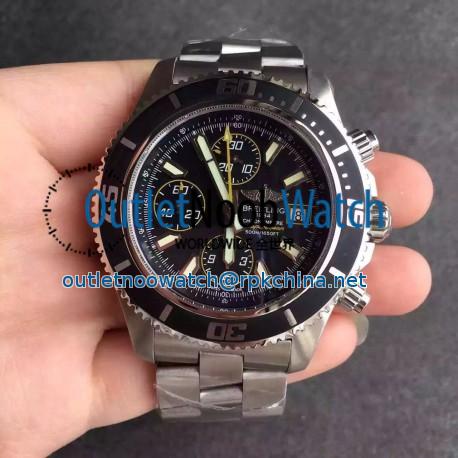 Replica Breitling Superocean Chronograph A1334102/BA82/134A N Stainless Steel Black & Yellow Dial Swiss 7750