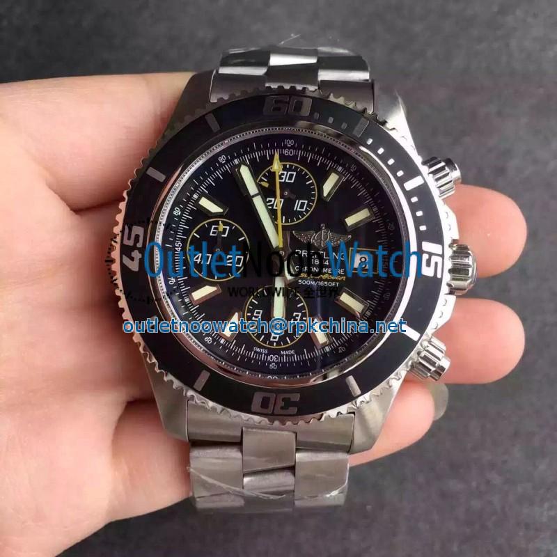 Replica Breitling Superocean Chronograph A1334102/BA82/134A N Stainless Steel Black & Yellow Dial Swiss 7750