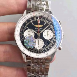 Replica Breitling Navitimer 01 AB012012/BB01/447A JF Stainless Steel Black Dial Swiss 7750