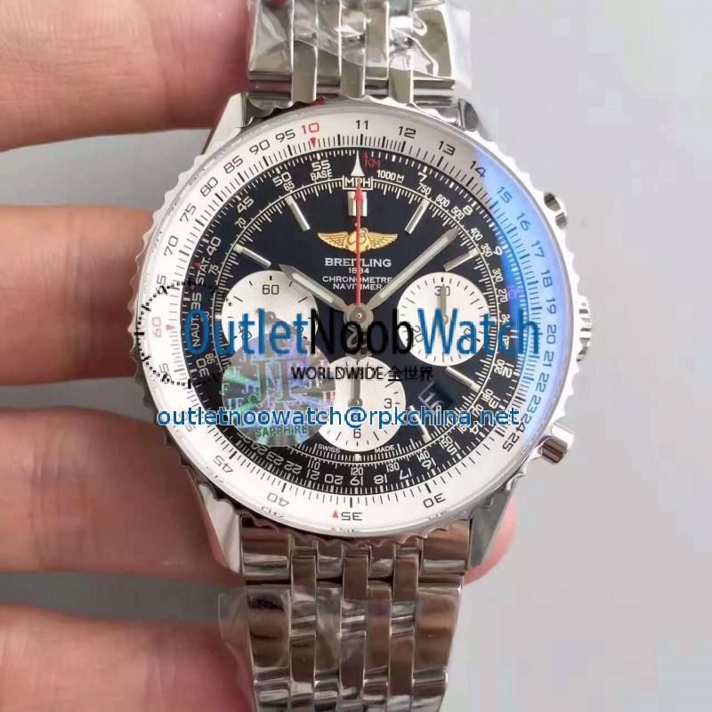 Replica Breitling Navitimer 01 AB012012/BB01/447A JF Stainless Steel Black Dial Swiss 7750