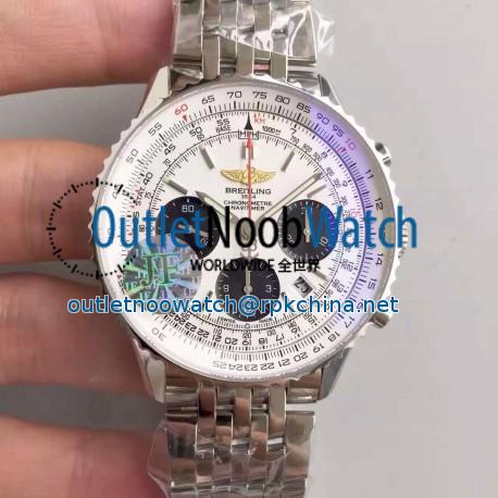 Replica Breitling Navitimer 01 AB012012/BB01/447A JF Stainless Steel White Dial Swiss 7750