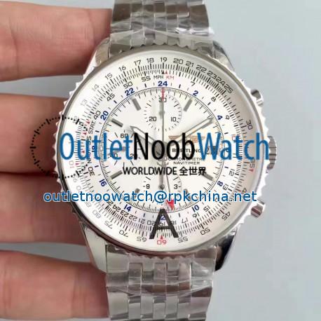 Replica Breitling Navitimer World A2432212/G571-443A JF Stainless Steel White Dial Swiss 7750