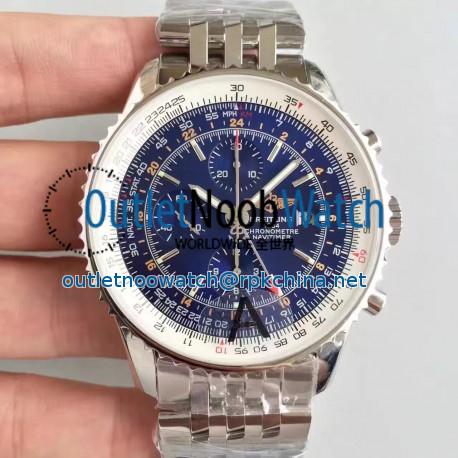 Replica Breitling Navitimer World A2432212/C561-443A JF Stainless Steel Blue Dial Swiss 7750