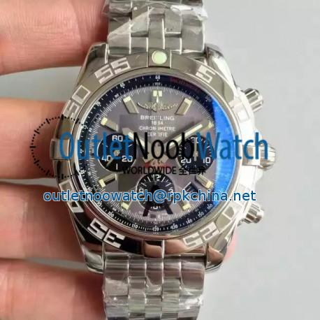 Replica Breitling Chronomat 44 AB011012/F546/375A JF Stainless Steel Grey Dial Swiss 7750