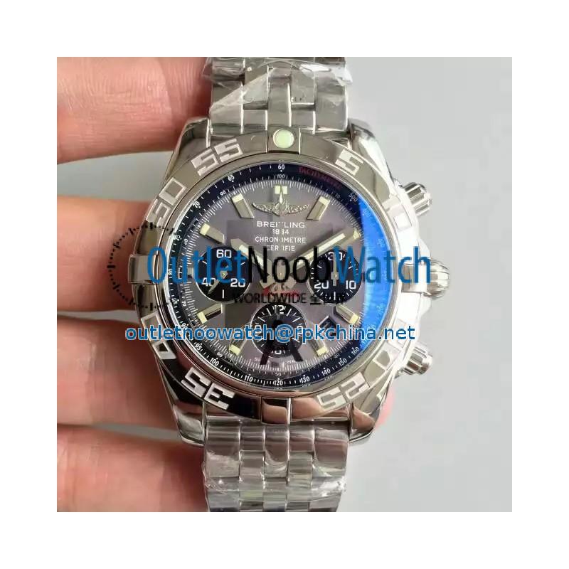 Replica Breitling Chronomat 44 AB011012/F546/375A JF Stainless Steel Grey Dial Swiss 7750