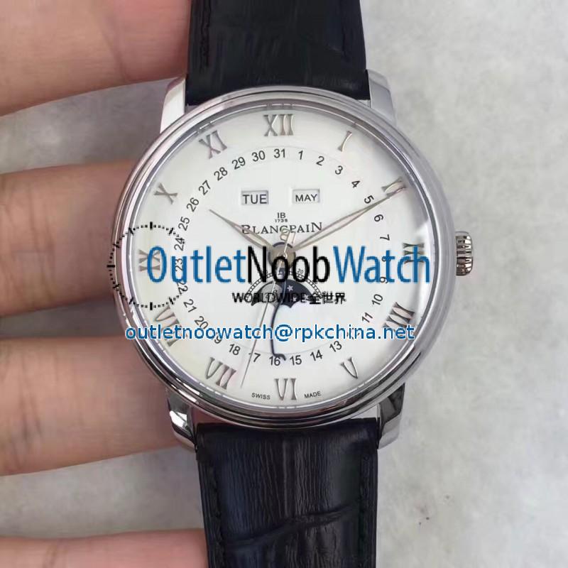 Replica Blancpain Villeret 6654A-1127-55B BF Stainless Steel White Dial Swiss 6654