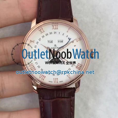 Replica Blancpain Villeret 6654A-1127-55B BF Rose Gold White Dial Swiss 6654