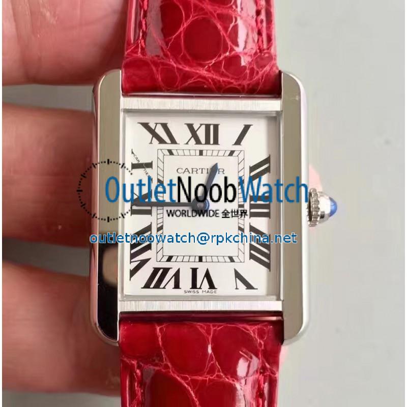 Replica Cartier Tank Solo Ladies W5200003 27MM x 34MM TW Stainless Steel White Dial Swiss Quartz