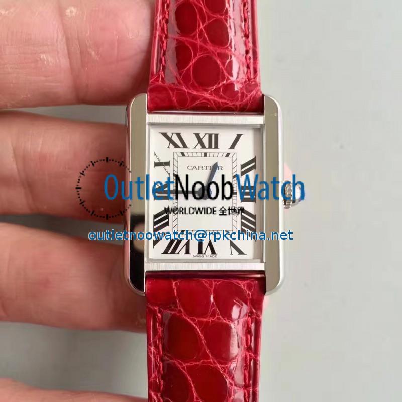 Replica Cartier Tank Solo Ladies W5200005 24MM x 31MM TW Stainless Steel  White Dial Swiss Quartz