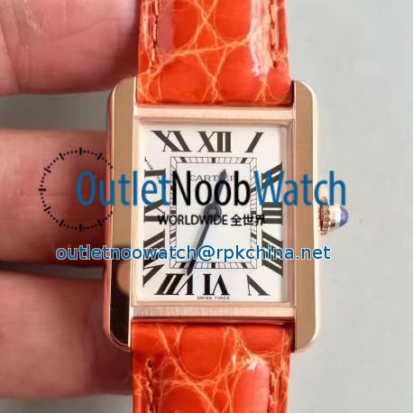 Replica Cartier Tank Solo Ladies W5200003 27MM x 34MM TW Rose Gold White Dial Swiss Quartz