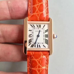 Replica Cartier Tank Solo Ladies W5200005 24MM x 31MM TW Rose Gold White Dial Swiss Quartz