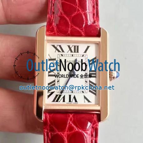 Replica Cartier Tank Solo Ladies W5200003 27MM x 34MM TW Rose Gold White Dial Swiss Quartz