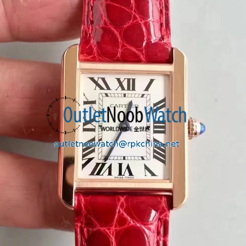 Replica Cartier Tank Solo Ladies W5200003 27MM x 34MM TW Rose Gold White Dial Swiss Quartz