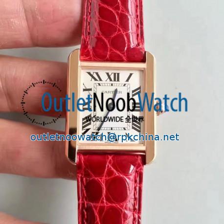 Replica Cartier Tank Solo Ladies W5200005 24MM x 31MM TW Rose Gold White Dial Swiss Quartz