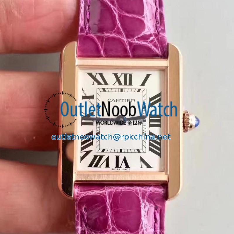 Replica Cartier Tank Solo Ladies W5200003 27MM x 34MM TW Rose Gold White Dial Swiss Quartz