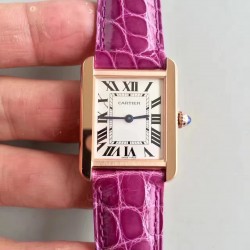 Replica Cartier Tank Solo Ladies W5200005 24MM x 31MM TW Rose Gold White Dial Swiss Quartz