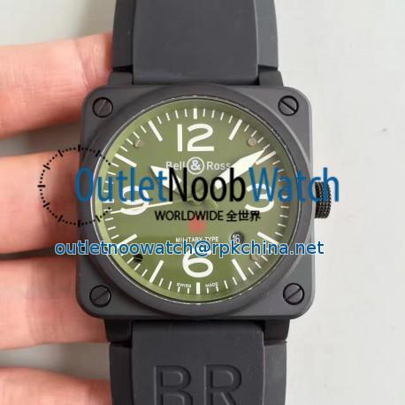 Replica Bell & Ross Aviation Military Type BR 03-92 ZF PVD Green Dial M9015