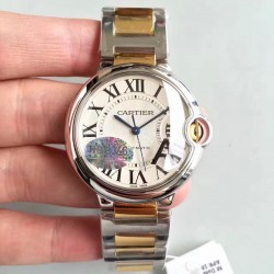 Replica Ballon Bleu De Cartier Ladies W6920047 36MM V6 Stainless Steel & Yellow Gold Silver Dial M9015