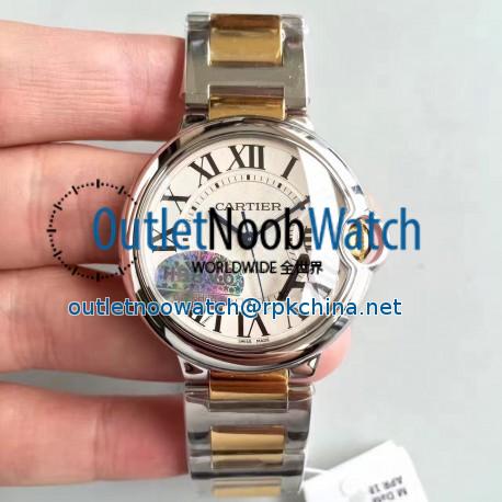 Replica Ballon Bleu De Cartier Ladies W6920047 36MM V6 Stainless Steel & Yellow Gold Silver Dial M9015