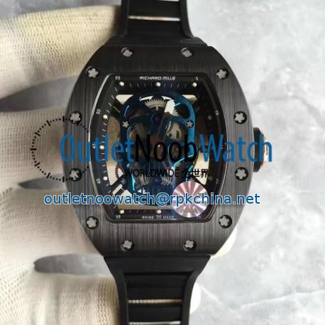 Replica Richard Mille RM052 KV Black Ceramic & Rose Gold Blue Skull Dial M6T51