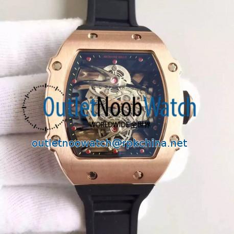 Replica Richard Mille RM27-02 Rose Gold Black & Skeleton Dial M9015