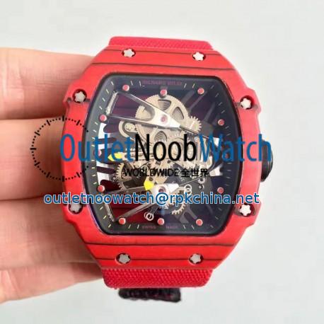 Replica Richard Mille RM27-02 KV Red Forged Carbon Black & Skeleton Dial M9015