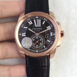 Replica Cartier Calibre de Cartier W7100039 42MM JF Rose Gold Black Dial Swiss Calibre 1904-PS MC