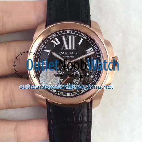 Replica Cartier Calibre de Cartier W7100039 42MM JF Rose Gold Black Dial Swiss Calibre 1904-PS MC