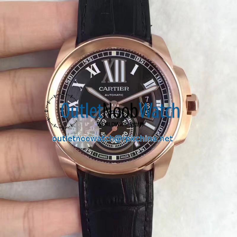 Replica Cartier Calibre de Cartier W7100039 42MM JF Rose Gold Black Dial Swiss Calibre 1904-PS MC