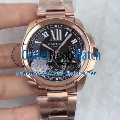 Replica Cartier Calibre de Cartier W7100040 42MM JF Stainless steel Black Dial Swiss Calibre 1904-PS MC