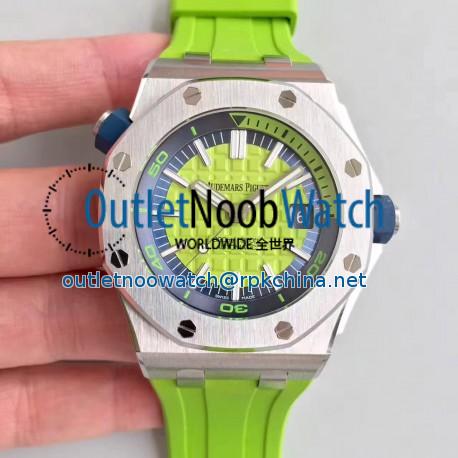 Replica Audemars Piguet Royal Oak Offshore Diver 15710ST.OO.A038CA.01 JF Stainless Steel Green Dial Swiss 3120