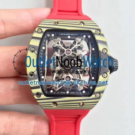 Replica Richard Mille RM50-27-01 NTPT KV Yellow Forged Carbon Black & Skeleton Dial M9015