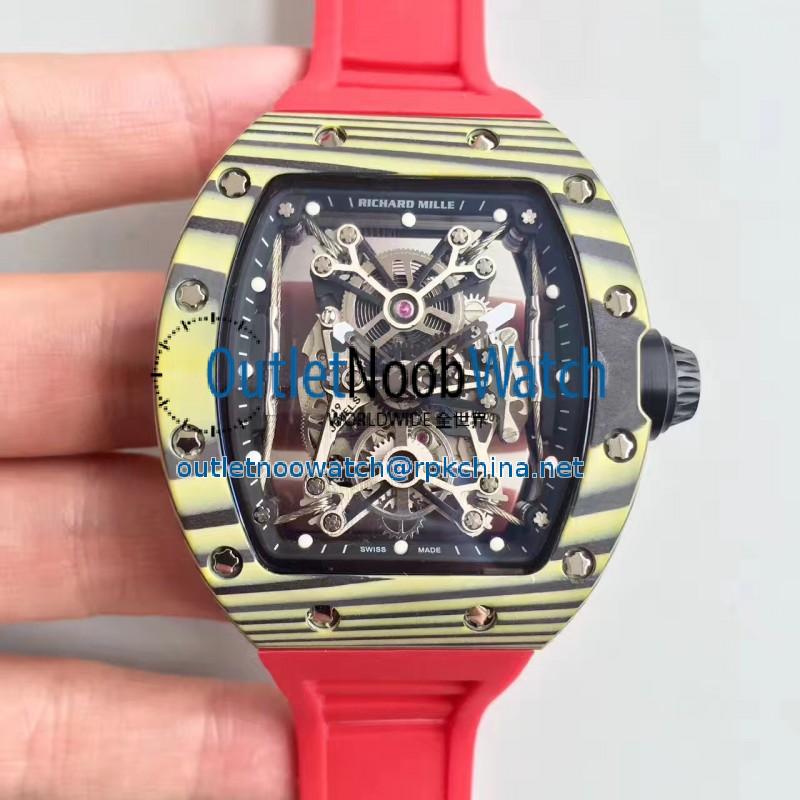 Replica Richard Mille RM50-27-01 NTPT KV Yellow Forged Carbon Black & Skeleton Dial M9015