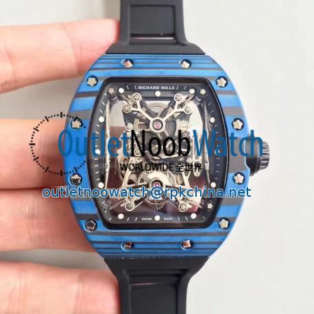 Replica Richard Mille RM50-27-01 NTPT KV Blue Forged Carbon Black & Skeleton Dial M9015