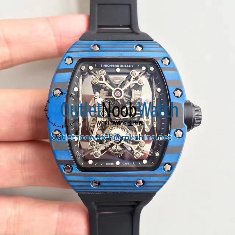 Replica Richard Mille RM50-27-01 NTPT KV Blue Forged Carbon Black & Skeleton Dial M9015