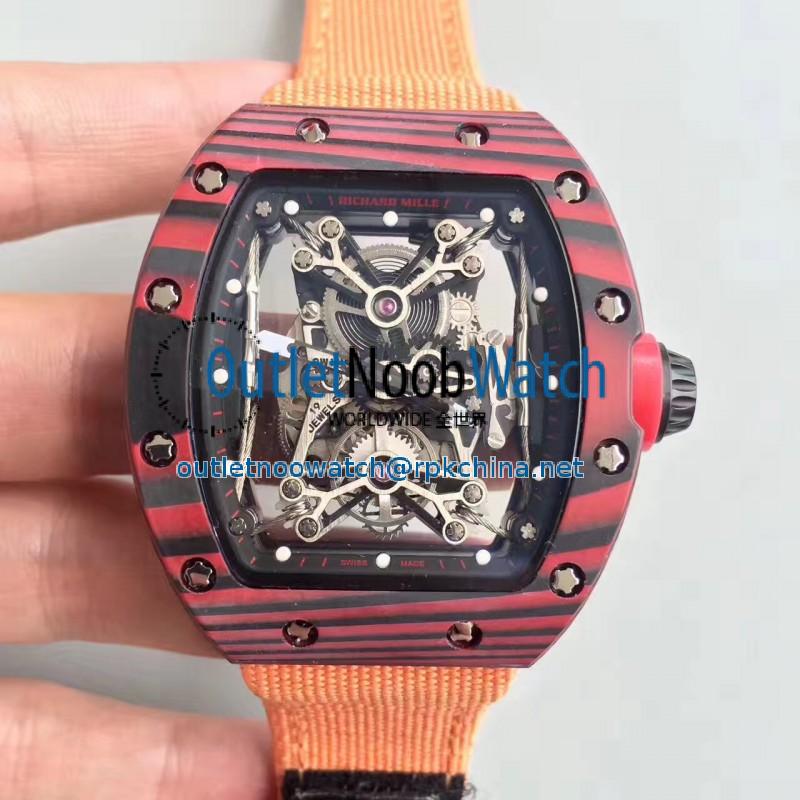 Replica Richard Mille RM50-27-01 NTPT KV Red Forged Carbon Black & Skeleton Dial M9015