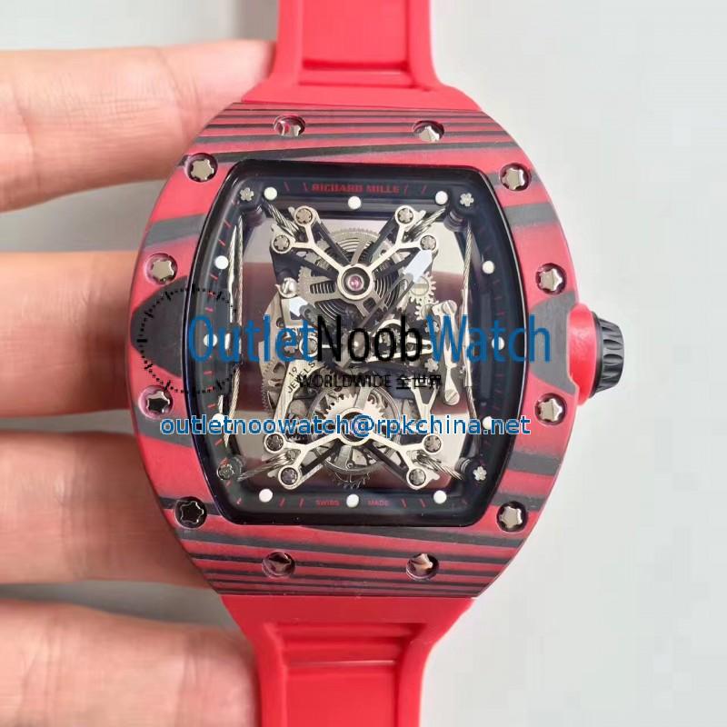 Replica Richard Mille RM50-27-01 NTPT KV Red Forged Carbon Black & Skeleton Dial M9015