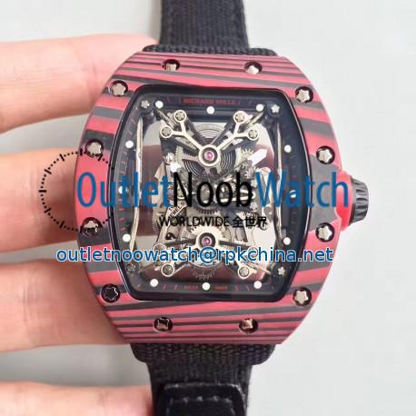 Replica Richard Mille RM50-27-01 NTPT KV Red Forged Carbon Black & Skeleton Dial M9015