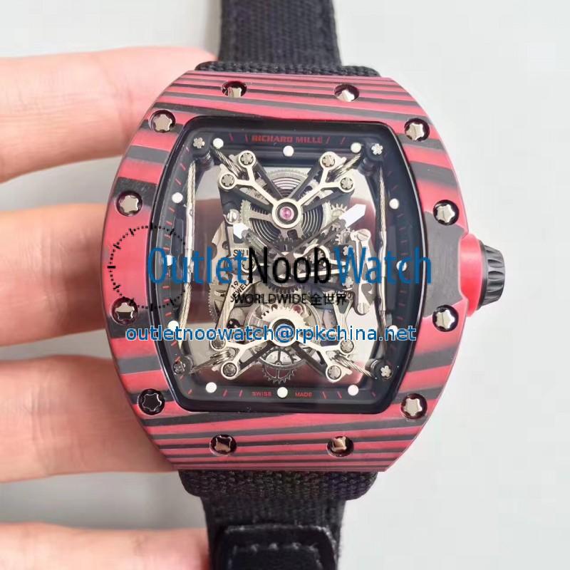 Replica Richard Mille RM50-27-01 NTPT KV Red Forged Carbon Black & Skeleton Dial M9015