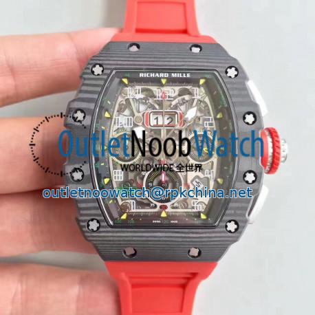 Replica Richard Mille RM011-03 Flyback Chronograph KV Forged Carbon Black Skeleton Dial Swiss 7750