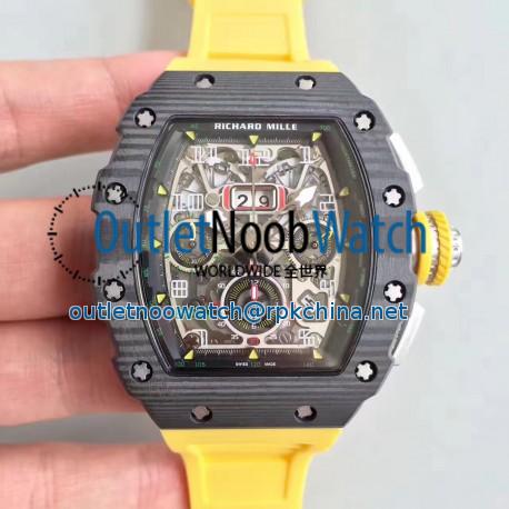 Replica Richard Mille RM011-03 Flyback Chronograph KV Forged Carbon Black Skeleton Dial Swiss 7750