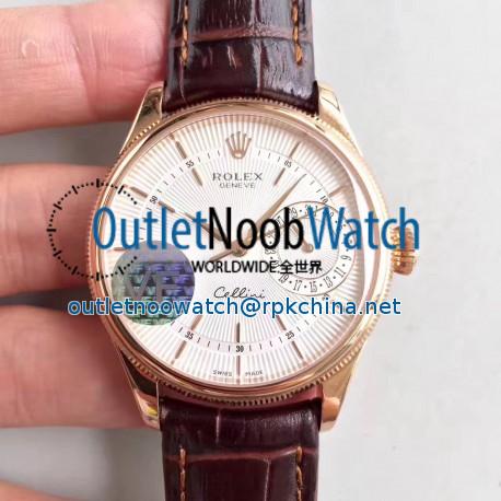 Replica Rolex Cellini Date 50515 VF Rose Gold White Dial Dial Swiss 3165