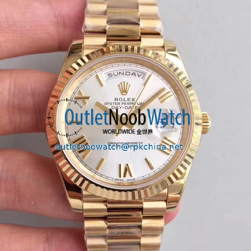 Replica Rolex Day-Date 40 228238 N Yellow Gold Rhodium Dial Swiss 3255