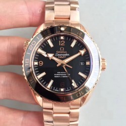 Replica Omega Seamaster Planet Ocean 600M GMT 232.63.44.22.01.001 XF Rose Gold Black Dial Swiss 8615