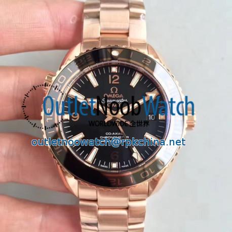 Replica Omega Seamaster Planet Ocean 600M GMT 232.63.44.22.01.001 XF Rose Gold Black Dial Swiss 8615