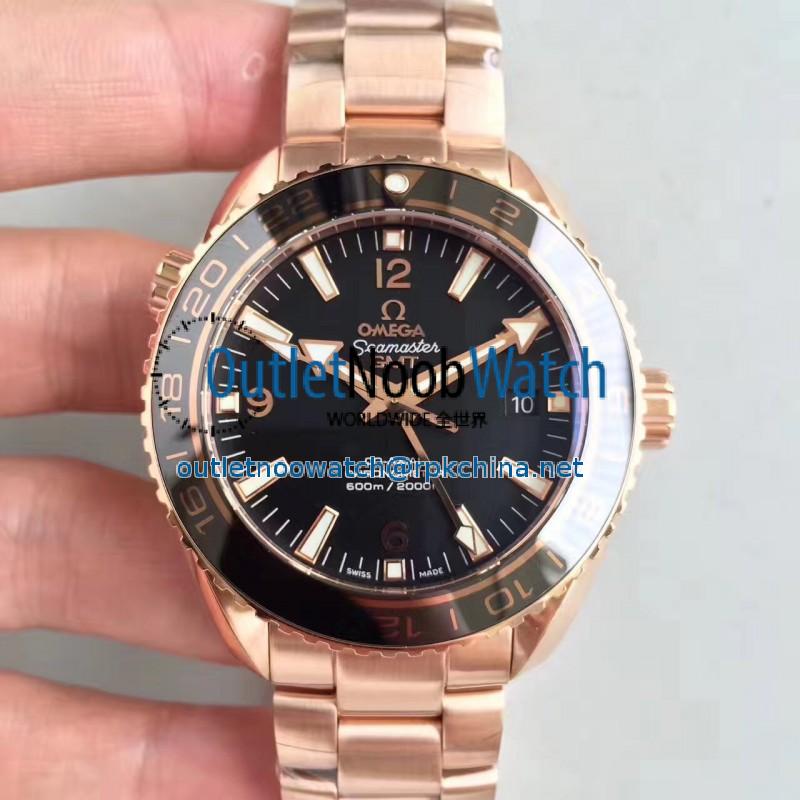 Replica Omega Seamaster Planet Ocean 600M GMT 232.63.44.22.01.001 XF Rose Gold Black Dial Swiss 8615