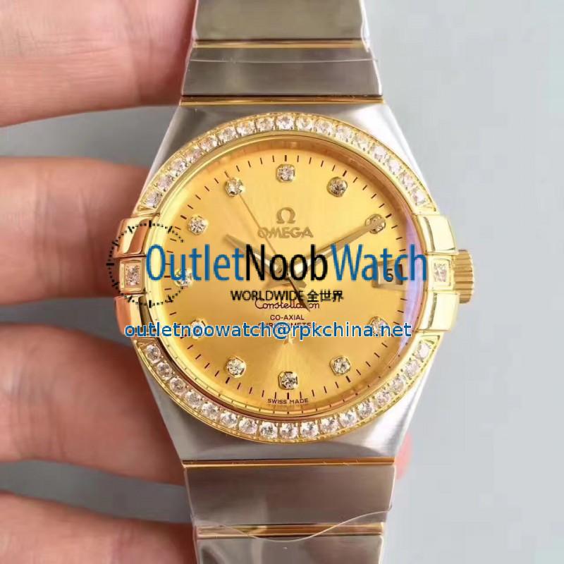 Replica Omega Constellation 123.25.38.21.58.001 38MM SSS Stainless Steel & Yellow Gold Champagne Dial Swiss 8500